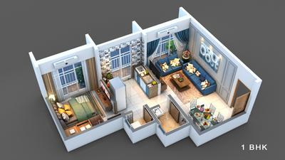 Image of 710 Sq.ft 1 BHK Apartment / Flat for sale in SOL Ashiyana, Vasai East, Vasai for Rs. 3800000