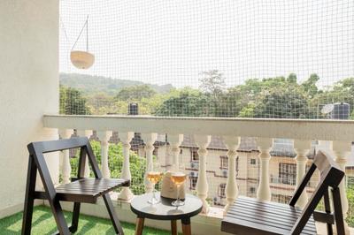 Balcony Image of 800 Sq.ft 1 BHK Apartment / Flat for rent in Marna Siolim Goa for Rs. 45000