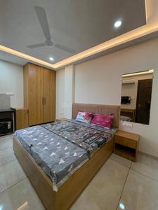 Bedroom Image of 500 Sq.ft 1 BHK Builder Floor for rent in Mahalakshmi Nagar Indore for Rs. 16500