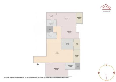 Image of 1839 Sq.ft 3 BHK Apartment / Flat for sale in BLOOM &amp; DELL by Assetz Property Group, Medahalli, Bengaluru for Rs. 20430000