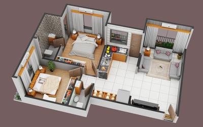 Image of 1114 Sq.ft 2 BHK Apartment / Flat for sale in S M Raj Heritage Phase I, Godadara, Surat for Rs. 3100000