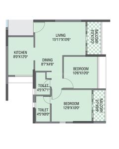 Image of 1154 Sq.ft 2 BHK Apartment / Flat for sale in Yashada Dreamsong, Mamurdi, Pune for Rs. 7200000