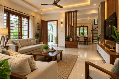 Living Room Image of 1500 Sq.ft 3 BHK Independent House for sale in Punkunnam Thrissur for Rs. 8600000