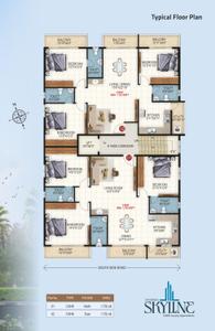 Floor Plan Image of 1750 Sq.ft 3 BHK Apartment / Flat for sale in Banaswadi Bengaluru for Rs. 21000000