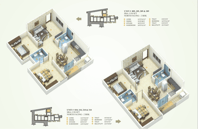 Image of 1180 Sq.ft 2 BHK Apartment / Flat for sale in Hennur, Bengaluru for Rs. 7400000