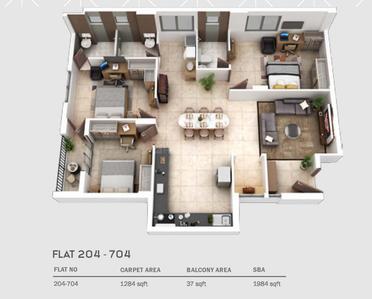 Image of 1650 Sq.ft 3 BHK Apartment / Flat for sale in Vani Vihar, Bhubaneswar for Rs. 14150000