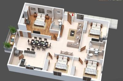 BHK 1450 Sqft Flat for sale at Kogilu, North Bangalore