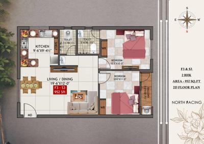 Image of 952 Sq.ft 2 BHK Apartment / Flat for sale in Tambaram, Chennai for Rs. 6426000
