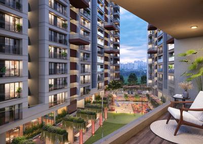 Balcony Image of 2100 Sq.ft 3 BHK Apartment / Flat for sale in Althan Surat for Rs. 9870000