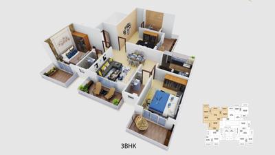 Image of 1100 Sq.ft 3 BHK Apartment / Flat for sale in Suviam Pearl Phase I, Kalyan West, Kalyan for Rs. 13200000
