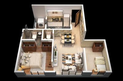 Floor Plan Image of 700 Sq.ft 2 BHK Apartment / Flat for sale in Prime Vista, Vikhroli East Mumbai for Rs. 12700000