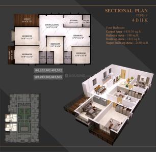 Floor Plan Image of 1275 Sq.ft 3 BHK Apartment / Flat for sale in Surnag Saraswati Ratna Kunja, Jagamara Bhubaneswar for Rs. 13500000