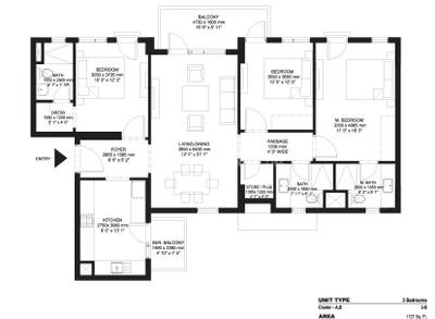 Image of 1484 Sq.ft 2.5 BHK Apartment / Flat for sale in Ireo The Corridors, Sector 67, Gurgaon for Rs. 23800000
