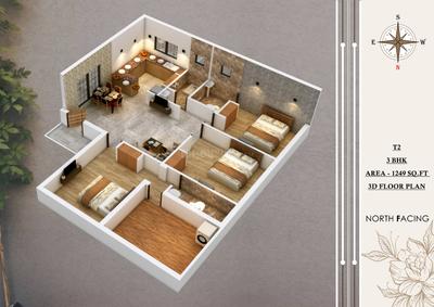 Image of 1249 Sq.ft 3 BHK Apartment / Flat for sale in Tambaram, Chennai for Rs. 8430750