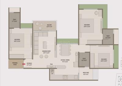 Image of 1785 Sq.ft 3 BHK Apartment / Flat for sale in The Planet By Venus, Shela, Ahmedabad for Rs. 11400000