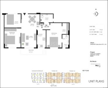 Image of 1185 Sq.ft 2.5 BHK Apartment / Flat for sale in Saakaar Aqua City, Jamsaut, Patna for Rs. 8413500