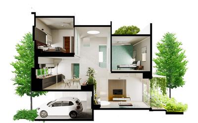 Floor Plan Image of 1600 Sq.ft 3 BHK Villa for rent in Gudighattanahalli Bengaluru for Rs. 40000