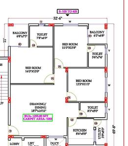 Image of 1250 Sq.ft 2 BHK Apartment / Flat for sale in Krishna Laxmi Arcade, Jharapada, Bhubaneswar for Rs. 10000000