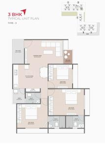 Image of 1845 Sq.ft 3 BHK Apartment / Flat for sale in Motera, Ahmedabad for Rs. 9200000