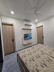 Bedroom Image of 758 Sq.ft 1 BHK Apartment / Flat for rent in Goyal Riviera One, Prahlad Nagar Ahmedabad for Rs. 15000