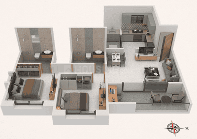 Image of 1001 Sq.ft 2 BHK Apartment / Flat for sale in Sukhwani Sepia, Tathawade, Pune for Rs. 8200000