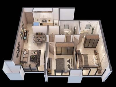 Floor Plan Image of 700 Sq.ft 2 BHK Apartment / Flat for sale in Drushti Sapphire, Ghatkopar East Mumbai for Rs. 15700000