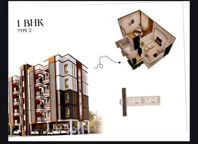Image of 366 Sq.ft 1 BHK Apartment / Flat for sale in Arbanique City, New Town, Kolkata for Rs. 1050000