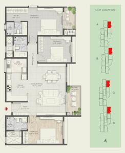 Image of 1247 Sq.ft 3 BHK Apartment / Flat for sale in DNR Parklink Phase 1, Chikkagubbi Village, Bengaluru for Rs. 21000000