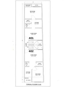 Floor Plan Image of 400 Sq.ft 1 BHK Apartment / Flat for sale in Katargam Surat for Rs. 750000