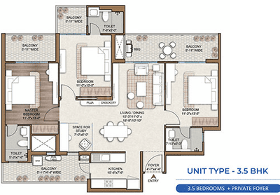 Image of 2067 Sq.ft 3 BHK Apartment / Flat for sale in Smartworld One DXP, Sector 113, Gurgaon for Rs. 31700000