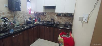 Kitchen Image of 1300 Sq.ft 3 BHK Apartment / Flat for rent in Shrachi Greenwood Nest, New Town Kolkata for Rs. 34000