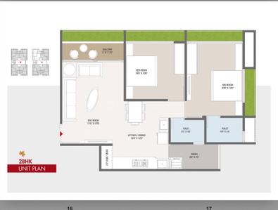 Image of 1512 Sq.ft 2 BHK Apartment / Flat for sale in Akshar Mapple 56, Hanspura, Ahmedabad for Rs. 4700000