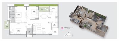 Image of 2080 Sq.ft 3 BHK Apartment / Flat for sale in Samatva Magnolia, Ognaj, Ahmedabad for Rs. 9124500