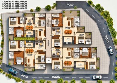 Image of 1600 Sq.ft 3 BHK Apartment / Flat for sale in Chintalmet, Hyderabad for Rs. 8500000