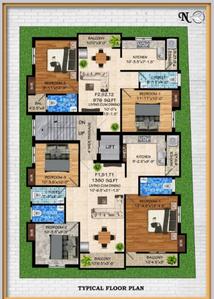 Floor Plan Image of 976 Sq.ft 2 BHK Apartment / Flat for sale in Madipakkam Chennai for Rs. 8588800
