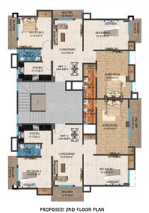 Floor Plan Image of 1245 Sq.ft 3 BHK Apartment / Flat for sale in Satgaon Guwahati for Rs. 5653500