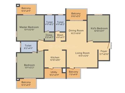 Image of 1273 Sq.ft 3 BHK Apartment / Flat for sale in 22 And Crest, Yeswanthpur, Bengaluru for Rs. 25000000