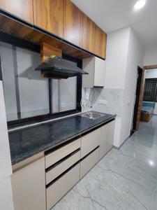Kitchen Image of 550 Sq.ft 1 BHK Builder Floor for rent in Mahalakshmi Nagar Indore for Rs. 19000