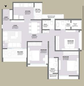 Image of 1290 Sq.ft 3 BHK Apartment / Flat for sale in Sarthak Sahayog, Kothrud, Pune for Rs. 22700000