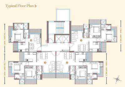 Floor Plan Image of 694 Sq.ft 1 BHK Apartment / Flat for sale in Arihant Heights, Ghatkopar West Mumbai for Rs. 14000000