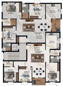 Image of 1235 Sq.ft 3 BHK Apartment / Flat for sale in Ayappakkam, Chennai for Rs. 8643765