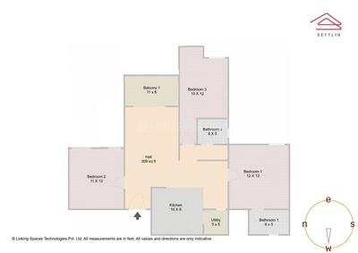 Image of 1344 Sq.ft 3 BHK Apartment / Flat for sale in Varthur, Bengaluru for Rs. 18500000