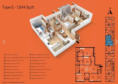 Image of 1871 Sq.ft 3 BHK Apartment / Flat for sale in Anna Nagar, Chennai for Rs. 34613500