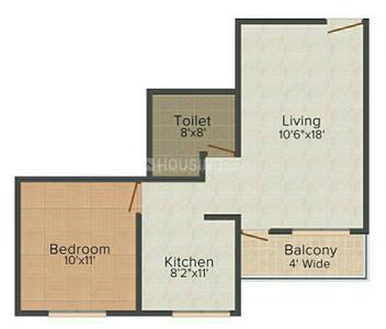 Image of 715 Sq.ft 1 BHK Apartment / Flat for sale in Satpur, Nashik for Rs. 2351000