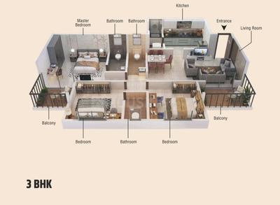 Bathroom Image of 1360 Sq.ft 3 BHK Apartment / Flat for sale in Moshi Pune for Rs. 9500000