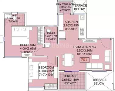 Image of 759 Sq.ft 2 BHK Apartment / Flat for sale in GK Arise, Punawale, Pune for Rs. 6540000