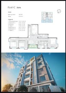 Image of 986 Sq.ft 3 BHK Apartment / Flat for sale in Gananayak Mirania Enclave, Salt Lake City, Kolkata for Rs. 6600000