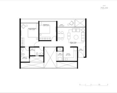 Image of 1211 Sq.ft 2 BHK Apartment / Flat for sale in K Shire, Punawale, Pune for Rs. 7550000