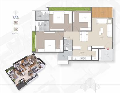 Image of 2115 Sq.ft 3 BHK Apartment / Flat for sale in Ekant, Chandkheda, Ahmedabad for Rs. 9870000