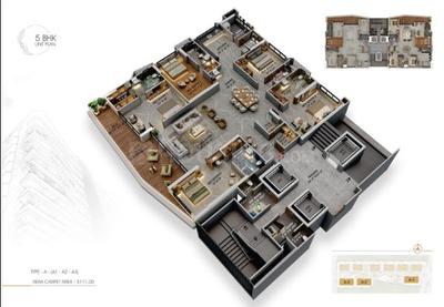 Image of 4200 Sq.ft 4 BHK Apartment / Flat for sale in Avadh Bertina, Vesu, Surat for Rs. 26880000